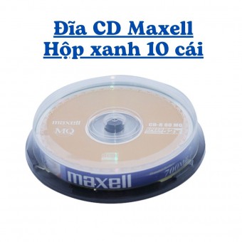 Đĩa CD Maxell hộp xanh - 10 cái
